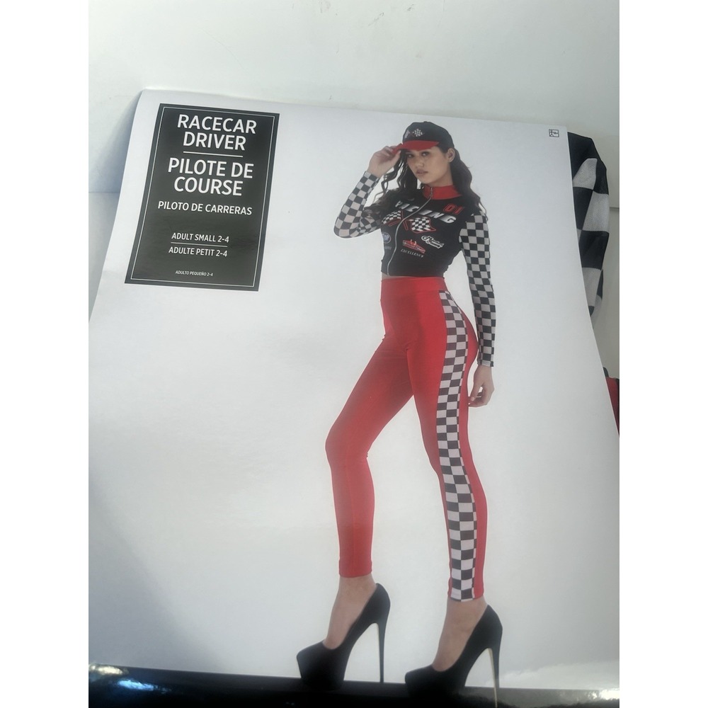 NWT Womens Race Car Driver Costume Small 2-4 Racing Halloween 3 Piece Outfit - Picture 8 of 12